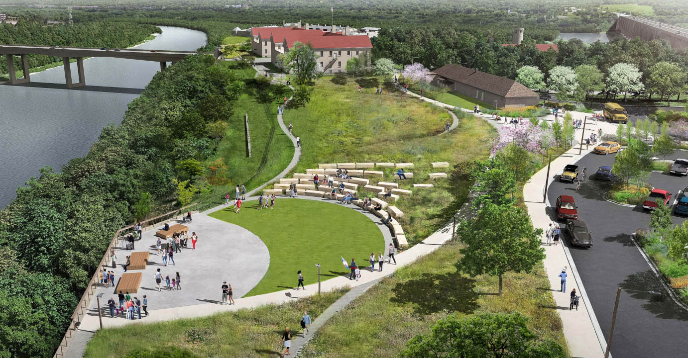 Historic Fort Snelling landscape rendering.