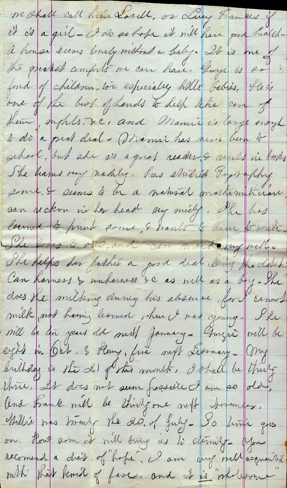 Page from Mary Carpenter's Letters