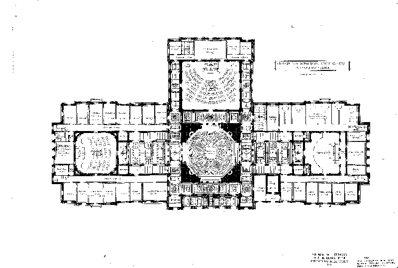 The second floor of the Capitol from Cass Gilbert's architectural plans 