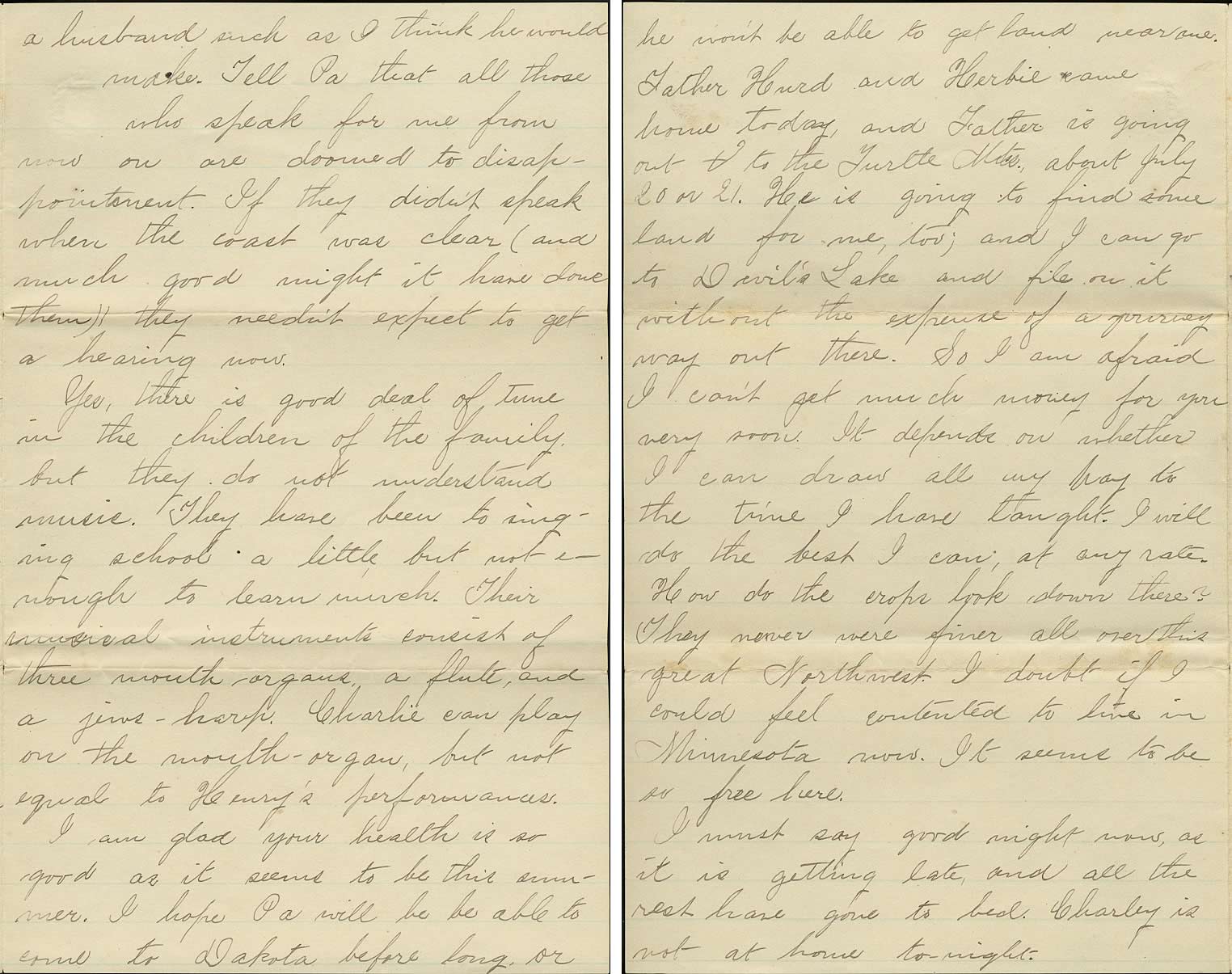 Page from Mamie Carpenter's Letters