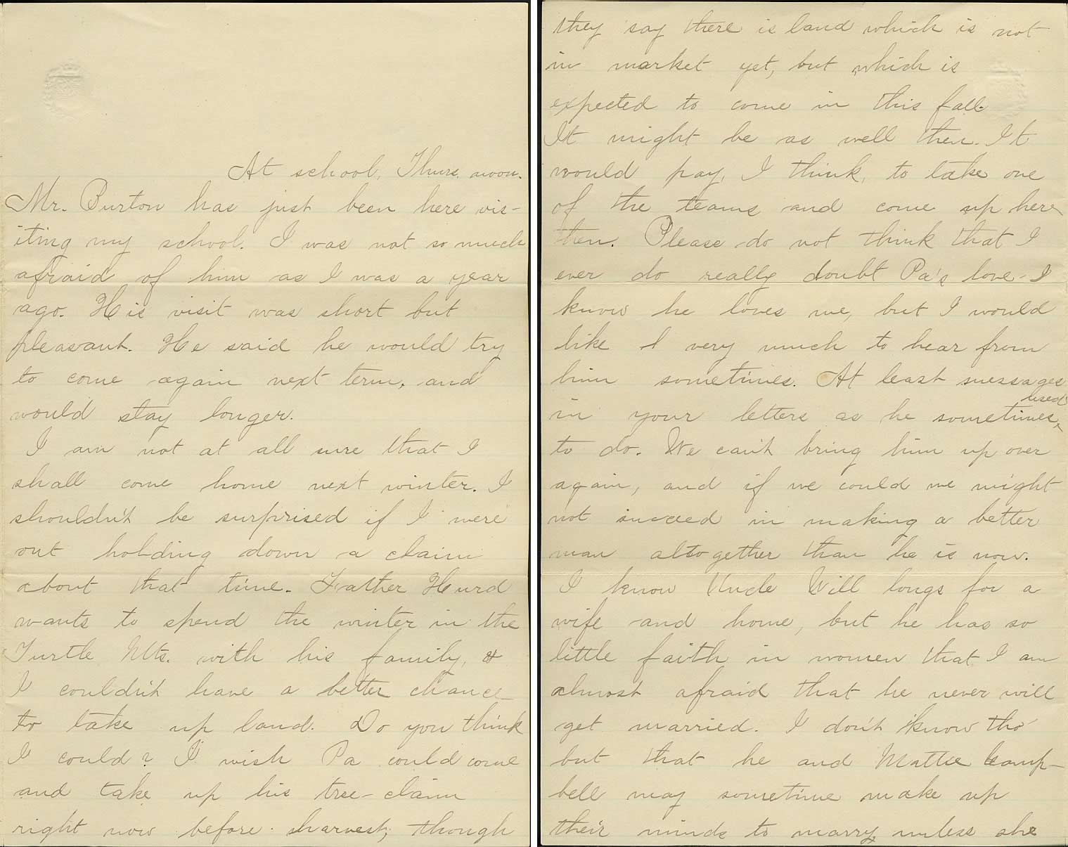 Page from Mamie Carpenters Letters