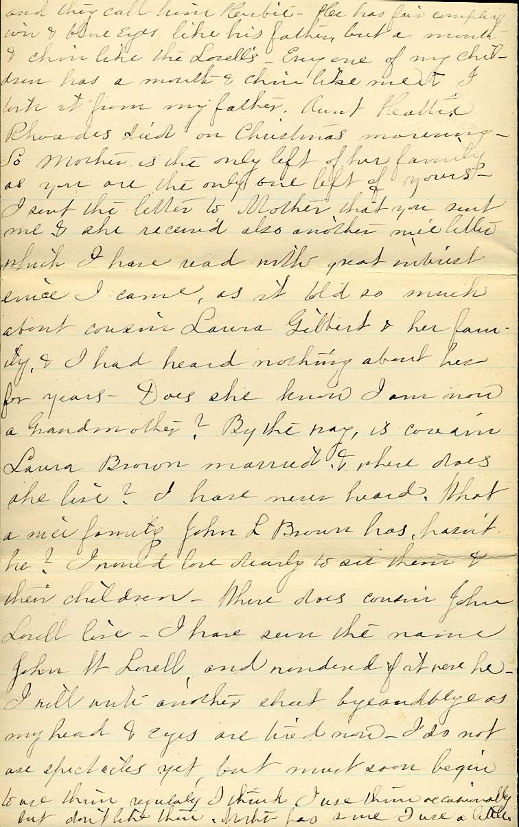 Page from Mary Carpenter's Letters.