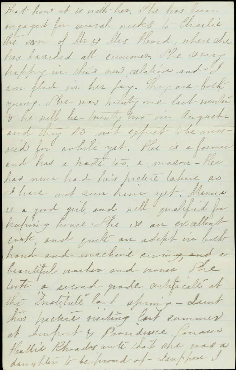 Page from Mary Carpenter's Letters