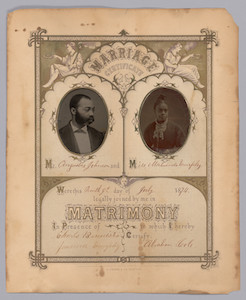 Marriage certificate, 1876.
